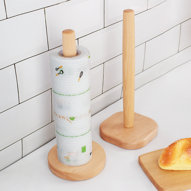 Portarotolo da cucina in legno arrotolato per carta da cucina, verticale, accessorio per riporre i fazzoletti_voghion.com