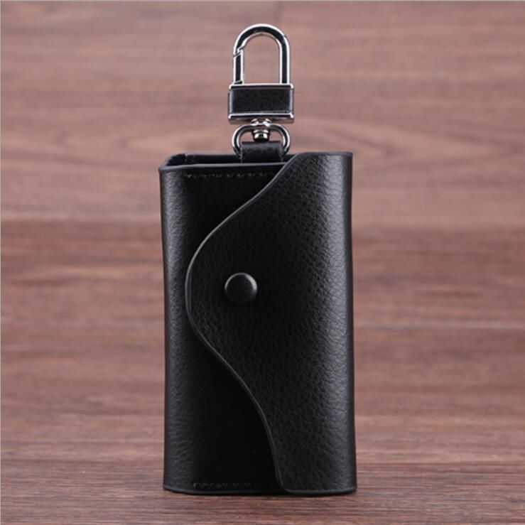 Men's Genuine Business Cowhide Door Key Case Keychain Leather 6002_voghion.com