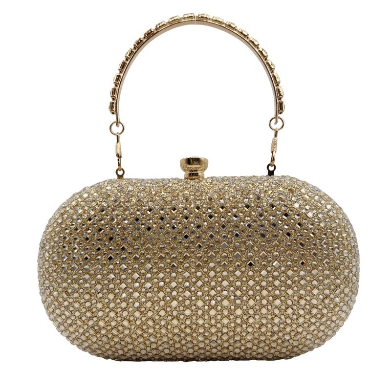 Borsa da sera elegante e alla moda, piccola pochette da donna con strass lucidi, verde, nuova, tempestata di diamanti_voghion.com