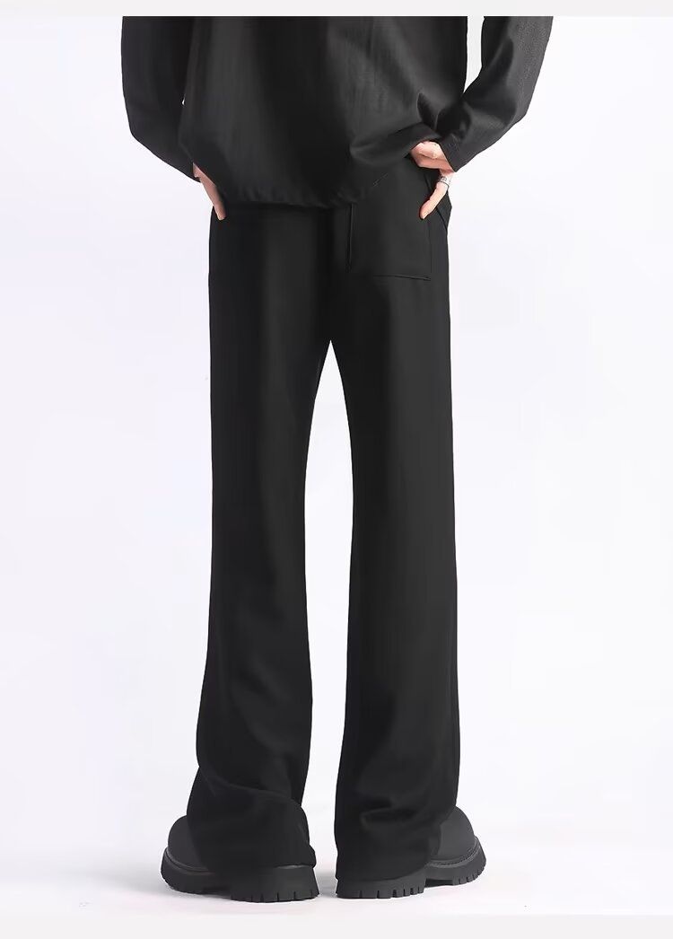 Ropa para hombre Primavera y otoño Nuevos pantalones largos casuales de corte recto y acampanado de alta gama para hombre_voghion.com