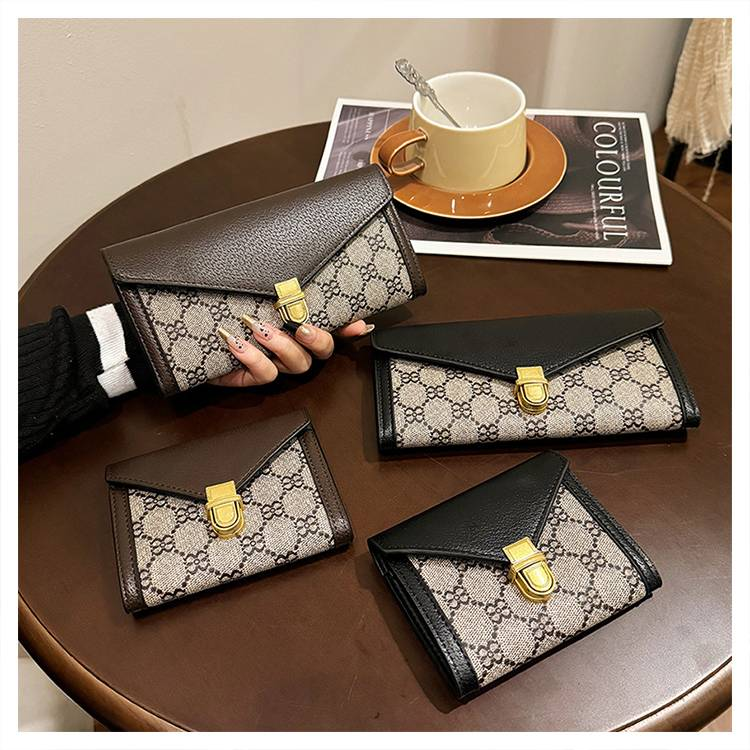 Portofel nou, ediție limitată sezonieră, ușor, de lux, de înaltă calitate, pentru carduri, elegant, cu temperament social, geantă de mână 19 * 3 * 10 cm_voghion.com