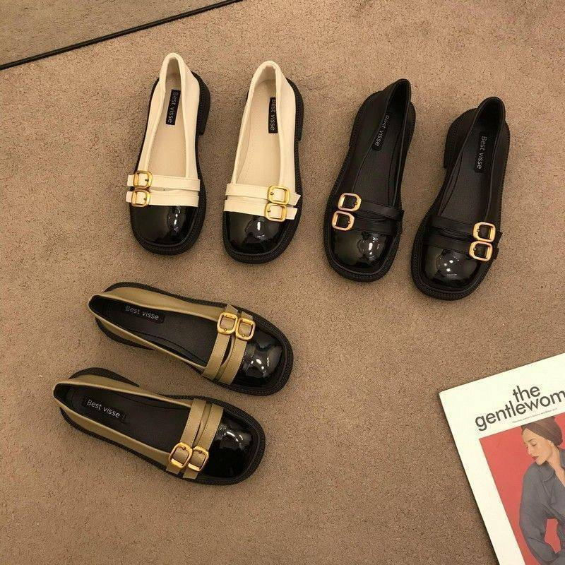 Neue Sommer-Retro-Schuhe im britischen Stil, kleine Lederschuhe, vielseitige flache französische Einzelschuhe, Mary Jane-Damenschuhe_voghion.com
