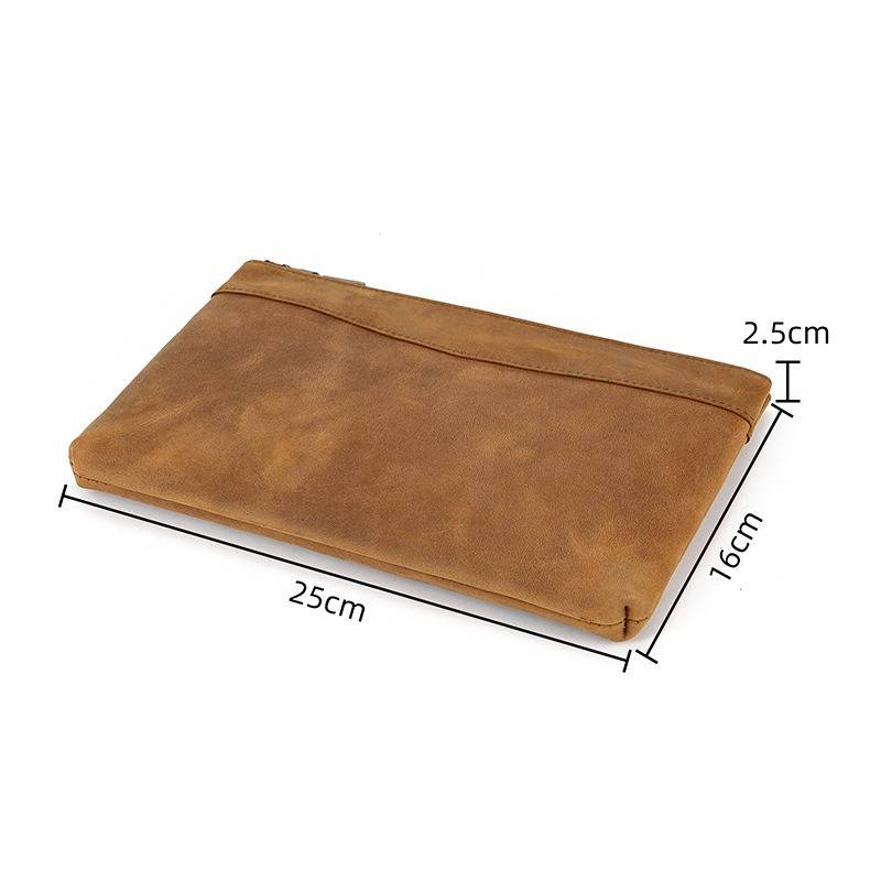 Borsa a tracolla da uomo, borsa da polso, borsa a tracolla retrò in pelle di cavallo pazzo, primo strato in pelle di vacchetta, borsa a tracolla da uomo, grande capacità, portafoglio in vera pelle_voghion.com
