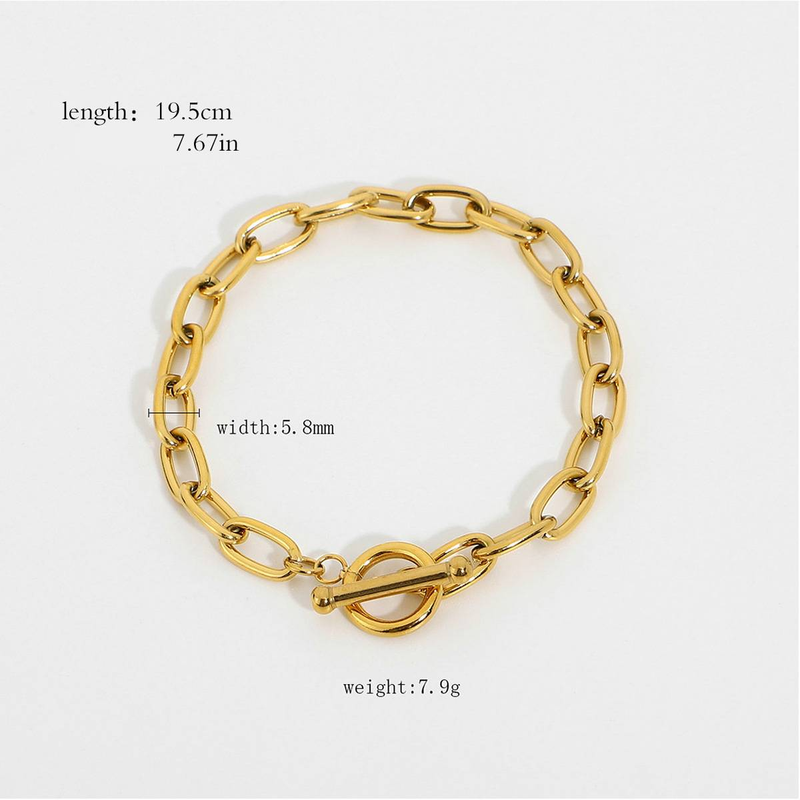 Stainless Steel Zircon Bracelet – Gold Plated Minimalist Bangle (4 Styles)_voghion.com