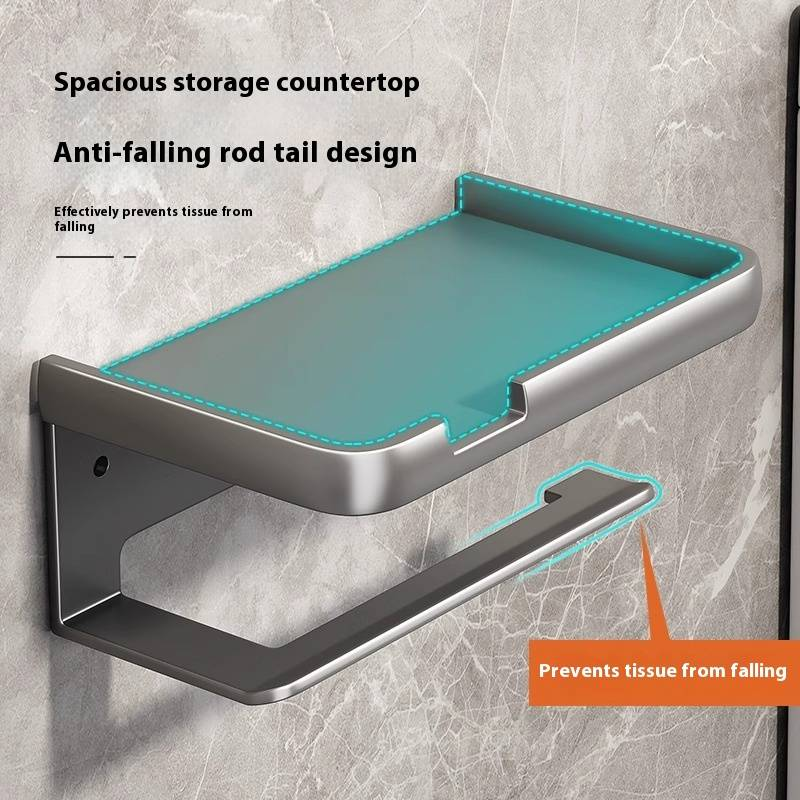 An der Wand montierter Toilettenpapierhalter, Badezimmer-Taschentuchspender ohne Bohren, wasserdichte doppellagige Rollenpapier-Aufbewahrungsbox für Badezimmer, Küche_voghion.com