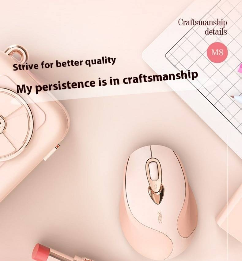 Wireless Mouse – 2.4G/USB Rechargeable, Silent Click, 1600DPI, 4-Button Ergonomic Design For Laptop/PC (Milk Tea/Black/White)_voghion.com