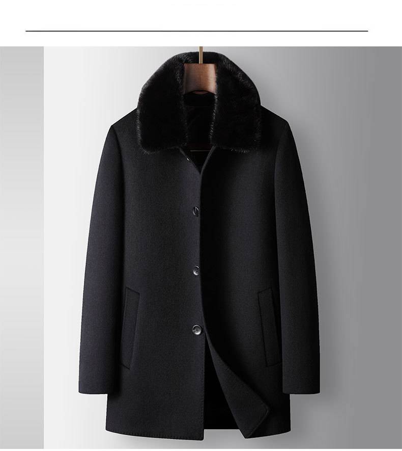 Abbigliamento da uomo: cappotto in lana da uomo con fodera in pelliccia di coniglio staccabile, cappotto invernale da lavoro con collo in visone, trench spesso e caldo per la mezza età_voghion.com