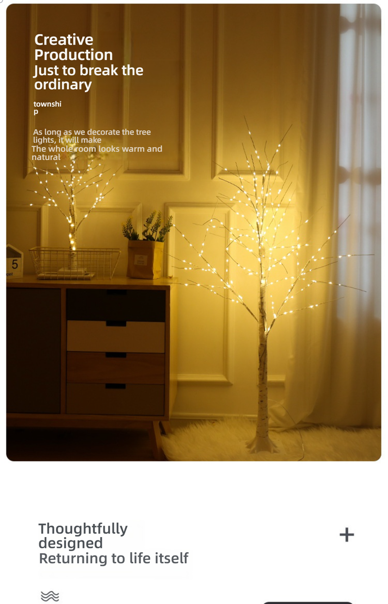 LED Birch Tree Lights For Christmas Decorations - Warm White & Cool White Options - Battery Operated & Remote Control_voghion.com