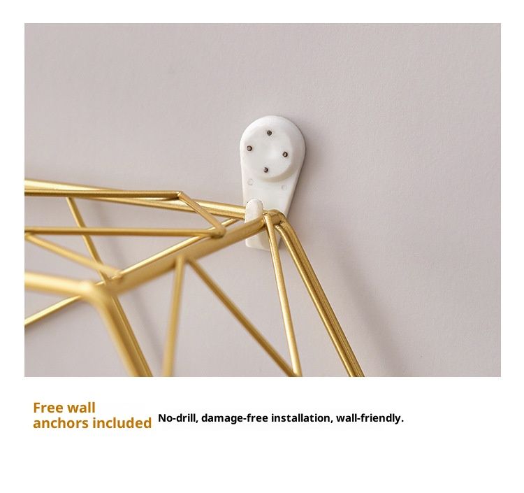 Wandregal-Set – Schwebende Regale zur Wandmontage ohne Bohren für Schlaf- und Wohnzimmer, Wandregale aus Metall mit modernem geometrischem Design_voghion.com