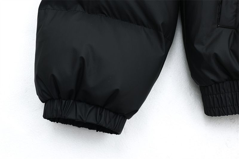 Chaqueta de algodón con capucha y cuello de piel bordada con letras góticas para hombre, moderna chaqueta de invierno gruesa con cuello alto desmontable_voghion.com
