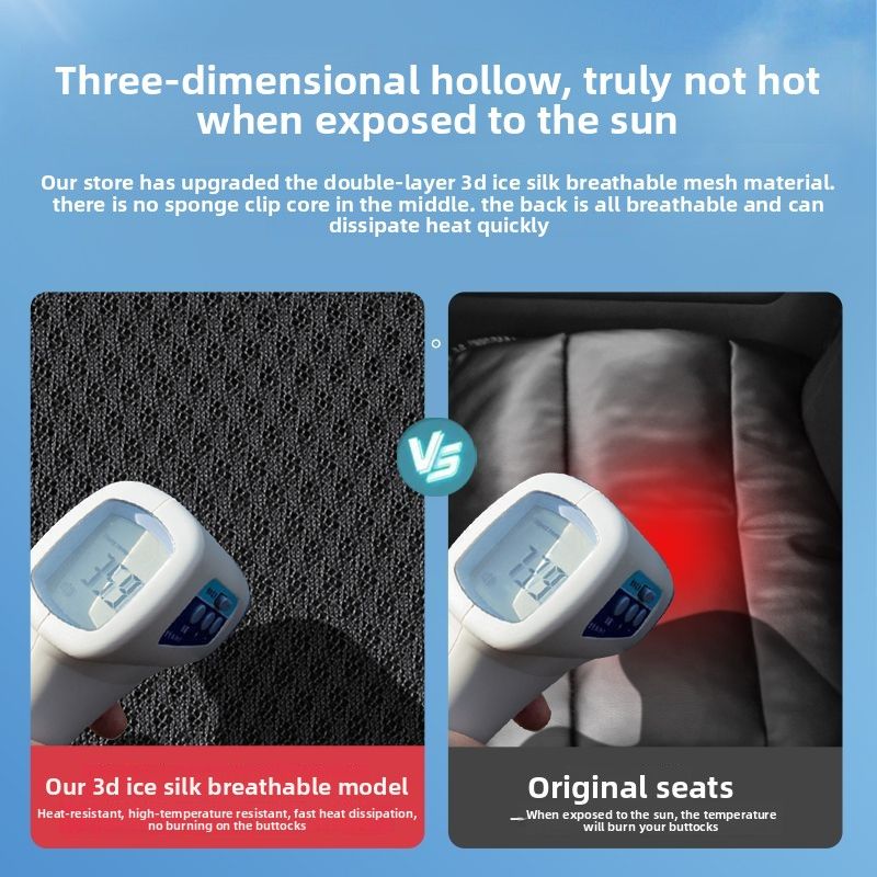 For Tesla Model Y/3 Car Seat Cushions Seat Covers Ventilation Ice Silk Protective Pads Interior Accessories Modification Parts_voghion.com