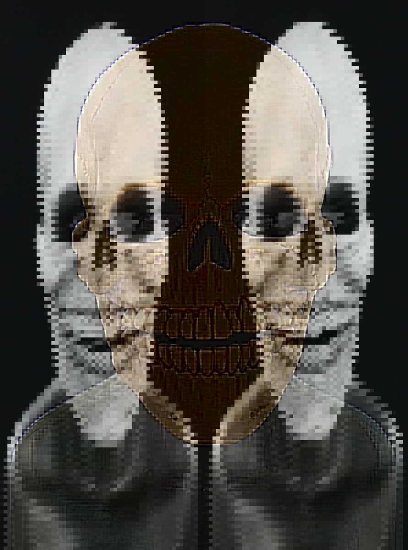Halloween neue Art beweglicher Mund Totenkopfmaske Kopfbedeckung Mund beweglicher Totenkopf Vollschädelmaske_voghion.com