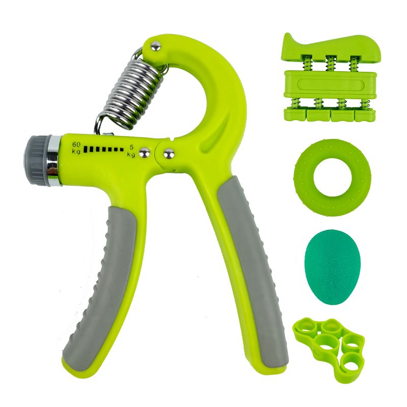 Gripper per conteggio regolabile, set da cinque pezzi, allenatore per le dita, anello di presa in silicone, palla di presa, set da cinque dita_voghion.com