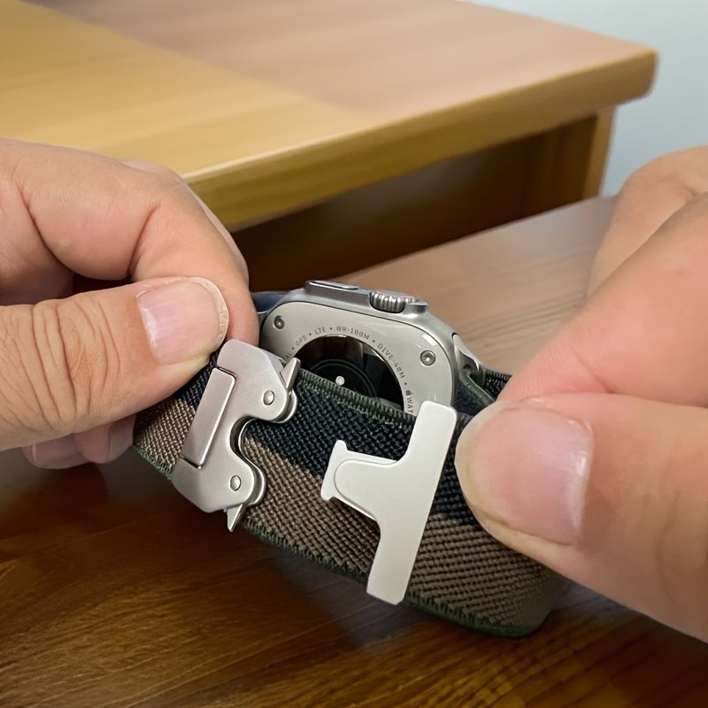 AppleWatch Bantları Ultra Serisi 9 8 7 6 5 4 3 2 1 İçin Naylon Döngü, Paraşüt Tarzı Toka_voghion.com