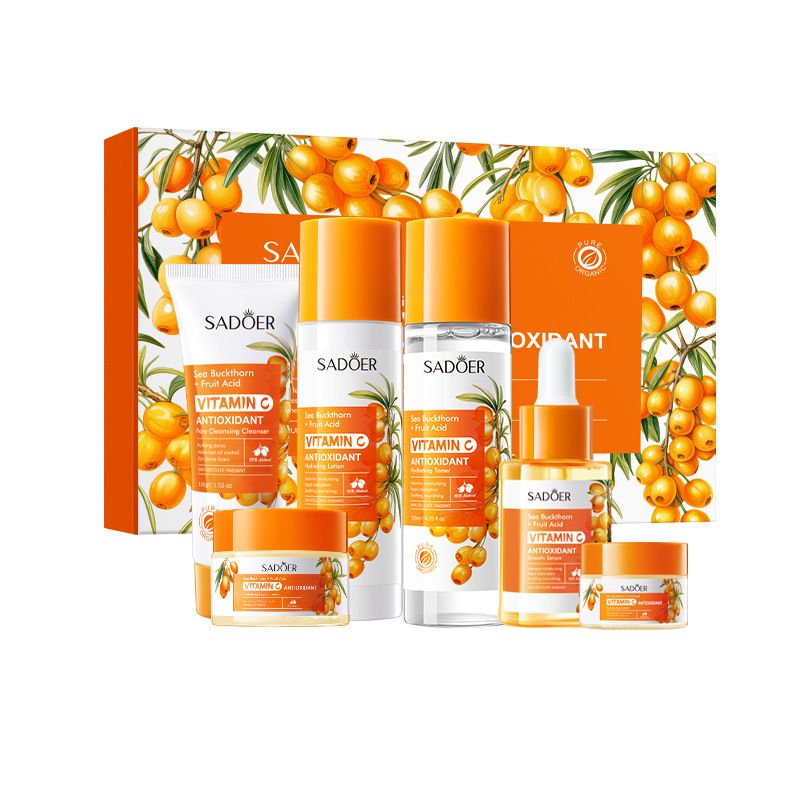 Full English SADOER Sea Buckthorn Vitamin C Antioxidant Soothing Six-Piece Set Moisturizing Kit_voghion.com