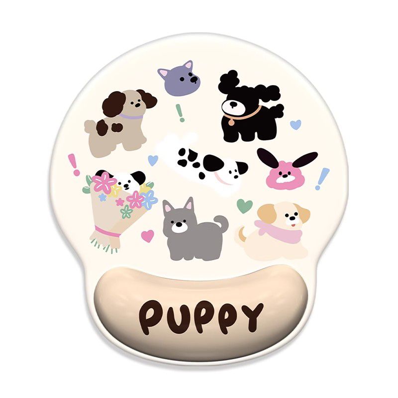 Unbeatable Quality Illustration Puppy Wrister Protective Mouse Female Wrist Pad Non Slip Laptop Keyboard Support For Home Office_voghion.com