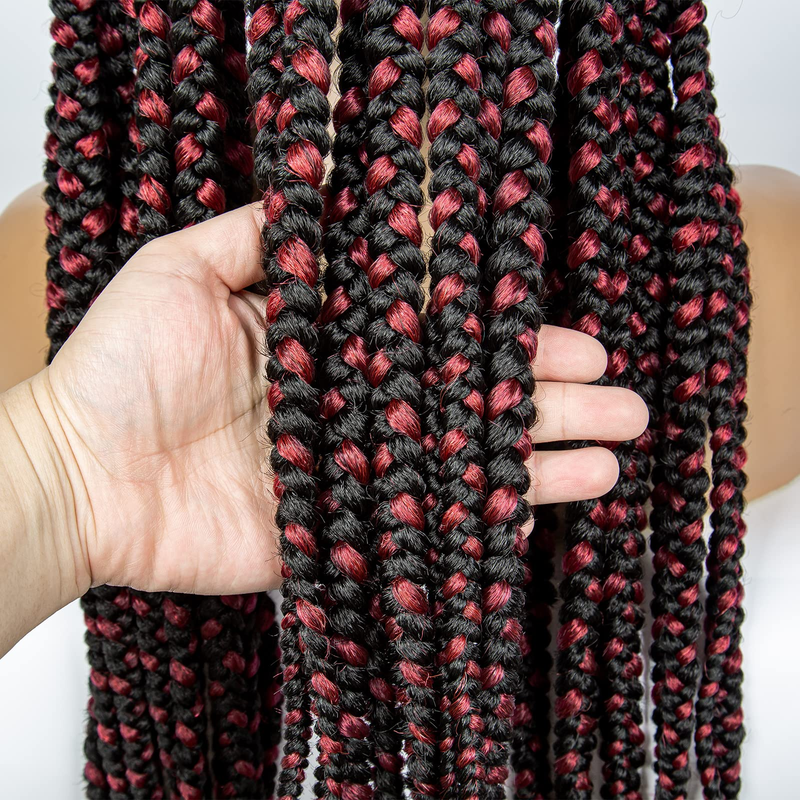 32 Zoll langes, handgeflochtenes, geflochtenes, afrikanisches, strapazierfähiges geflochtenes Geflecht mit voller Spitze und atmungsaktiver, modischer Alltagskleidung für Damen_voghion.com