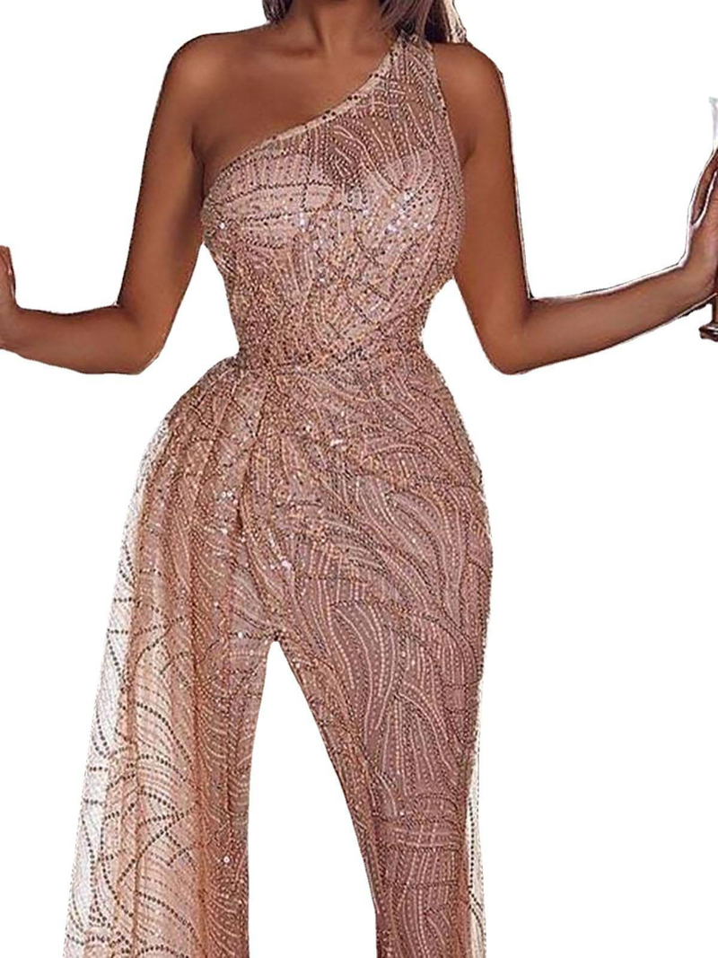 dameskleding sexy lovertjes een-schouder banketjurk hippe rok nieuwe stijl_voghion.com