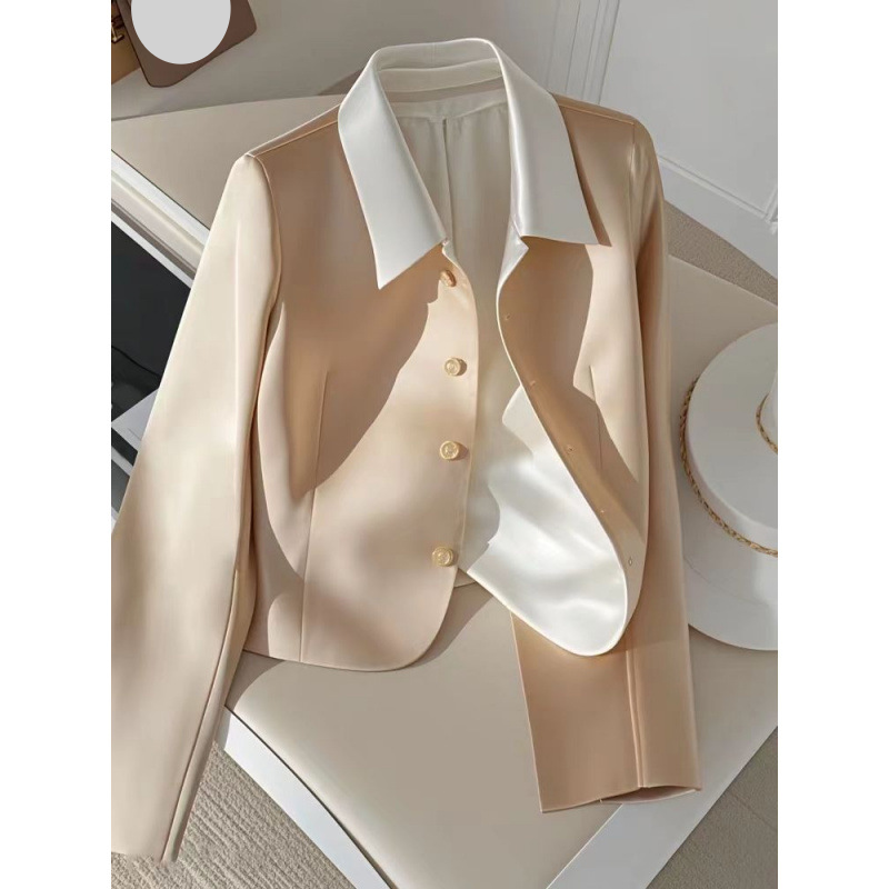 Women's Clothing Champagne Suit Jacket Autumn New Style Unique And Beautiful High End Chic Top_voghion.com