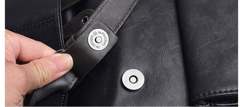 Trendy men's PU leather backpack, simple and large capacity travel backpack, student backpack, computer bag, shoulder bag_voghion.com