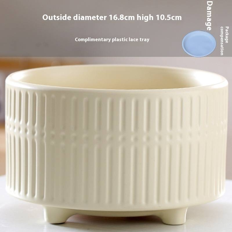 Keramik-Blumentopf mit Untertasse – Stilvolles Wohndekor für Sukkulentenpflanzen – Modernes und elegantes Design_voghion.com