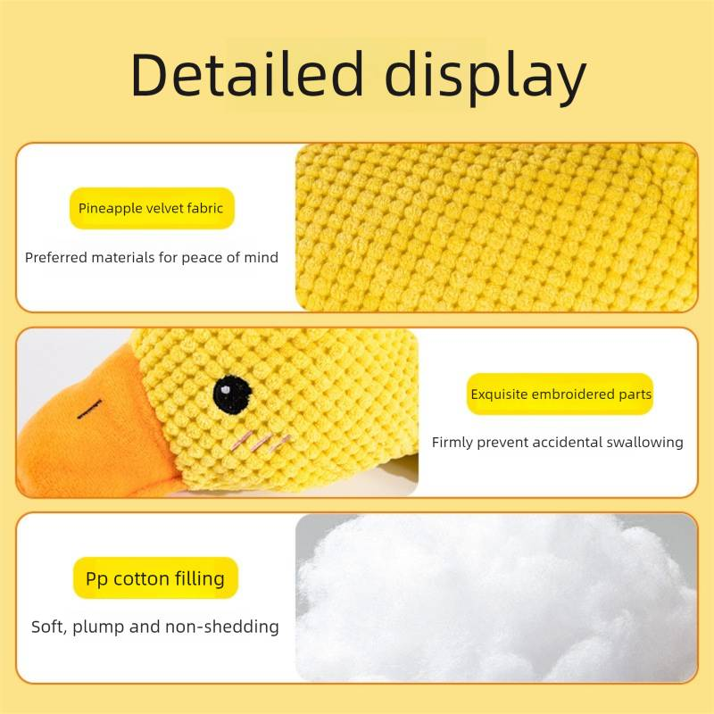 1 stuk speelgoed voor honden, eend van pluche, duurzaam, kauwend, tandjesmakend, afleidend, klein/middelgroot, geluidgevend speelgoed voor honden, kleine gele eend_voghion.com