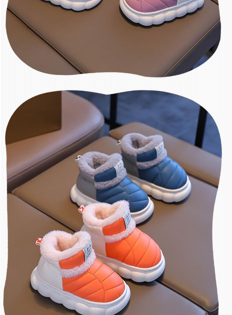 Zapatos de bebé con PU impermeable y piel para niños medianos y pequeños_voghion.com