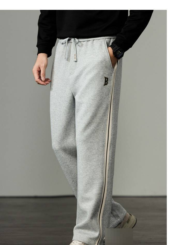 Men's Stretch Knit Jogger Pants With Side Stripes - Comfortable Casual Sweatpants For Everyday Wear_voghion.com
