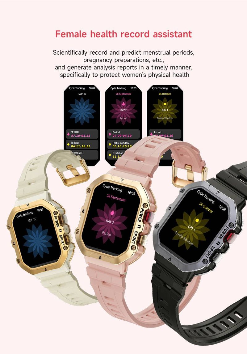 Smartwatch mit Bluetooth-Anrufen, Sprachassistent, Herzfrequenz- und Blutdruckmessung, Multisport-Tracking, Musiksteuerung und Wetteraktualisierungen_voghion.com