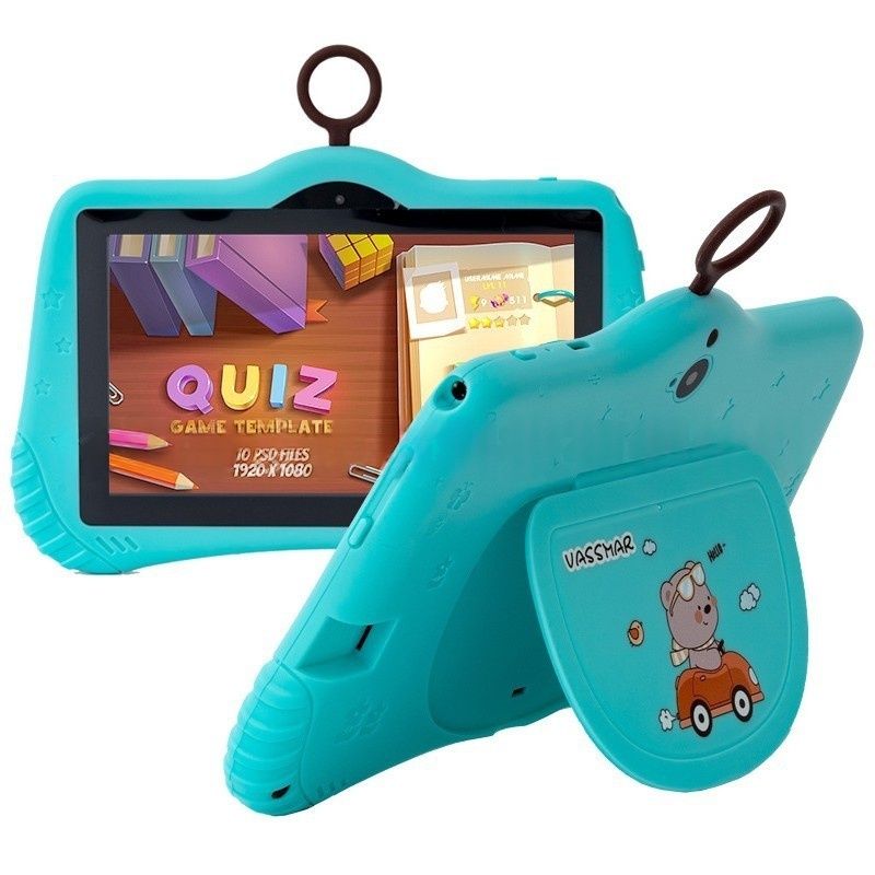 Stoßfestes 7-Zoll-Kindertablet mit Kindersicherung | Android 12 | 16 GB Speicher | Dual-Kamera | Bluetooth | IPS-Bildschirm | Vorinstallierte Lern-Apps_voghion.com
