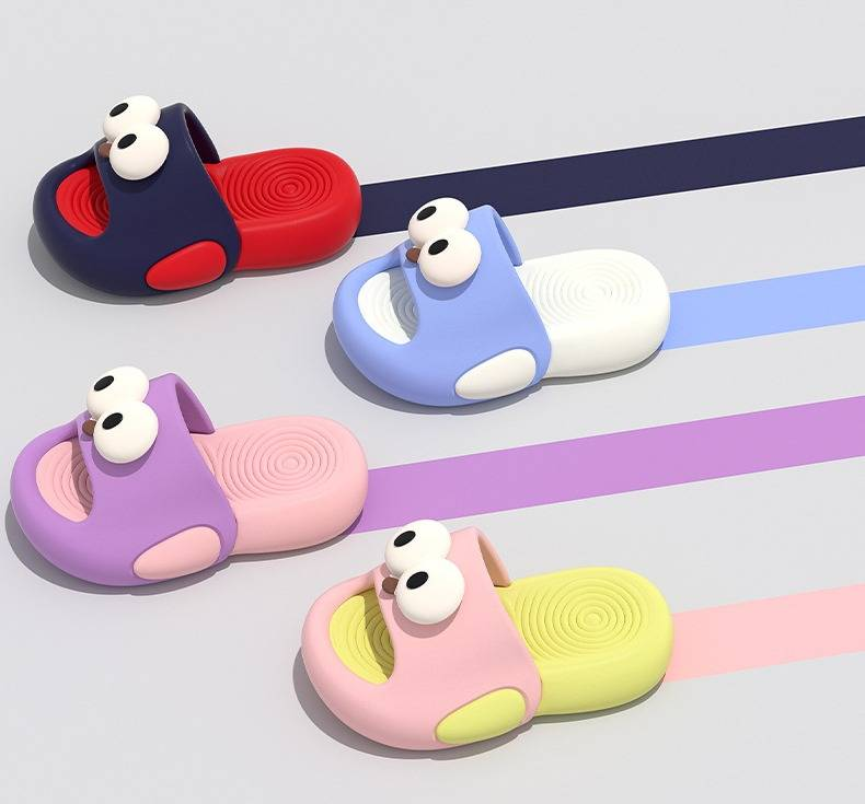 Sommerpantoffeln für Jungen mit niedlichen großen Augen – Dicke Sohle, rutschfest, atmungsaktiv, Unisex-Kindersandalen für drinnen und draußen (verschiedene Farben und Größen)_voghion.com