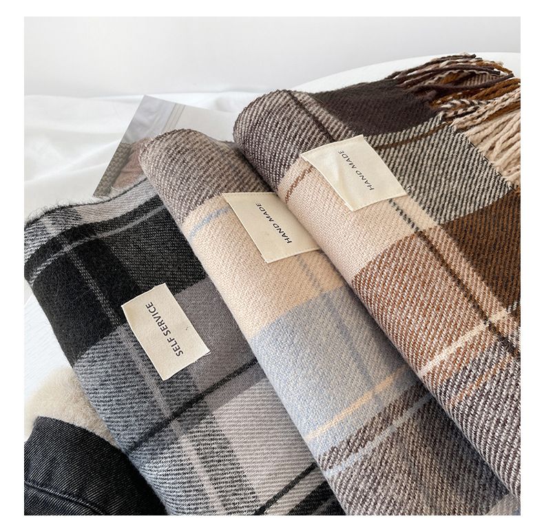 Sciarpa autunno e inverno 2025: sciarpa in cashmere sintetico da donna, collo semplice, versatile, caldo scialle invernale_voghion.com