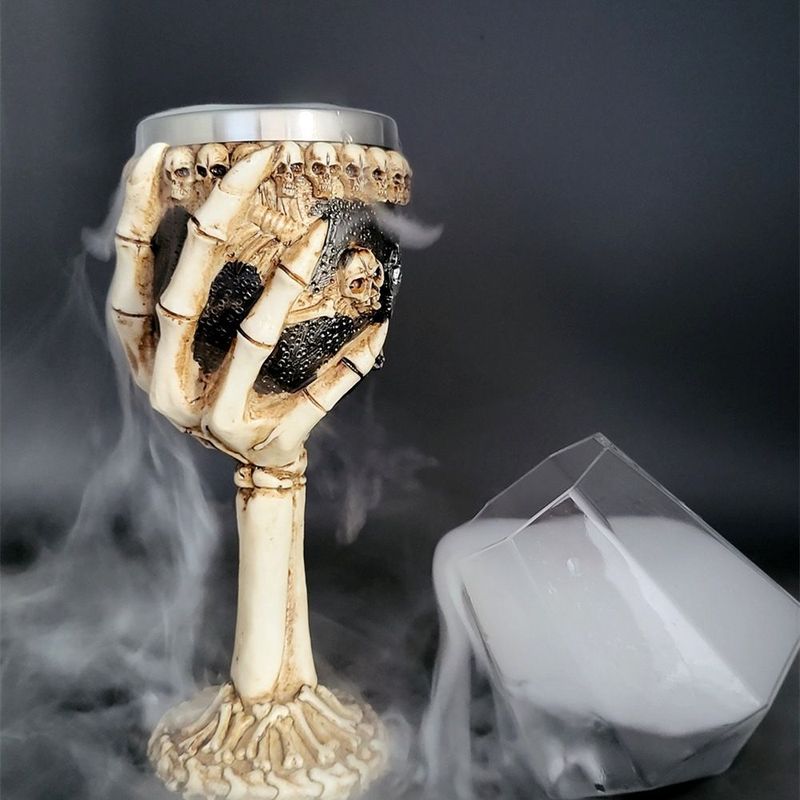 Calice da cocktail rosso creativo per liquori, in resina, con teschio di Halloween, personalizzato, per vino e fantasma._voghion.com