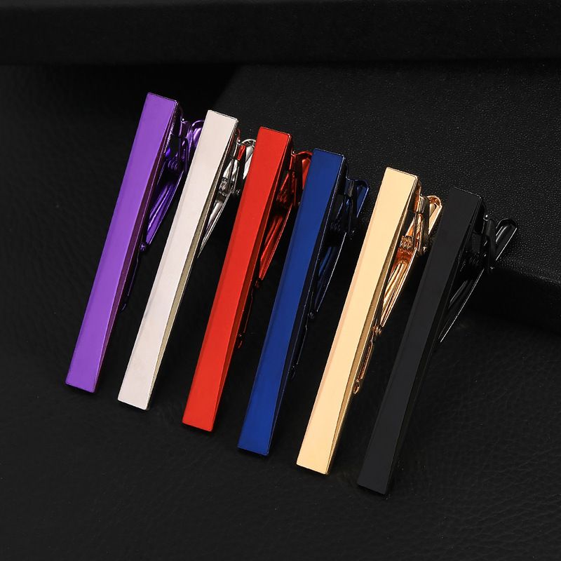 new stainless steel mirror polished tie clip multi color men's simple twill laser tie clip_voghion.com