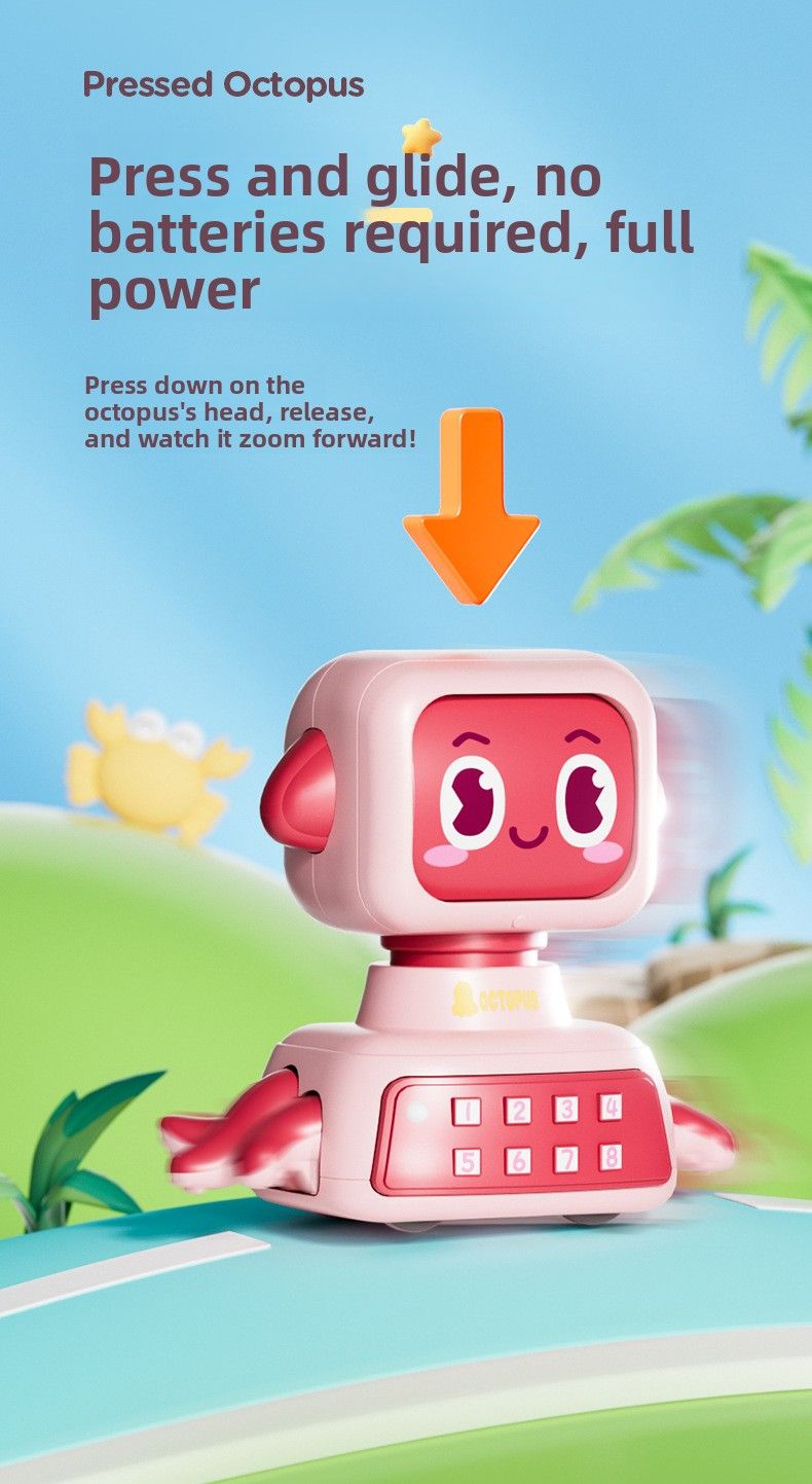 Octopus Tier Auto Niedlichen Haustier Design Langlebig Presse Trägheit Schiebe Spielzeug Für Jungen Und Mädchen_voghion.com