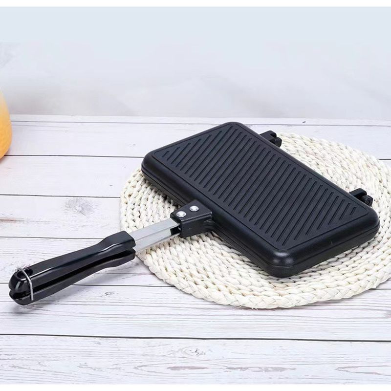 Long Striped Sandwich Bread Double-Sided Steak Egg Breakfast Frying Pan Household Griddle_voghion.com