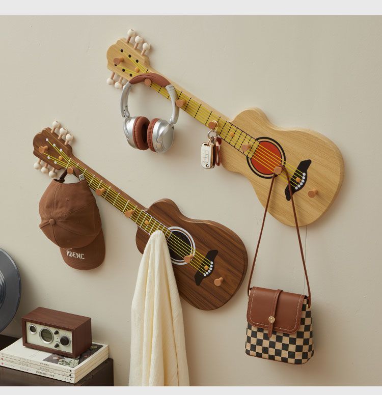 Creative Entryway Guitar Hook Personalized Decorative Wall Hanging Hallway Storage Rack 2326_voghion.com