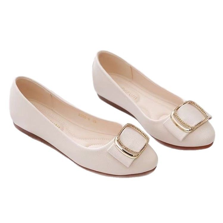 beef Tendon Sole Shallow Mouth Single Shoes Damen Soft Sole Work Lederschuhe Damen Soft Leather Spitz Flache Schuhe_voghion.com