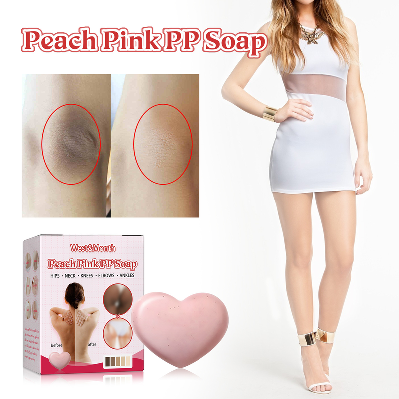 Pfirsichrosa West&Month Soft PP Soap Melanin Private Area Bath Body Cleaning Beauty Soap_voghion.com