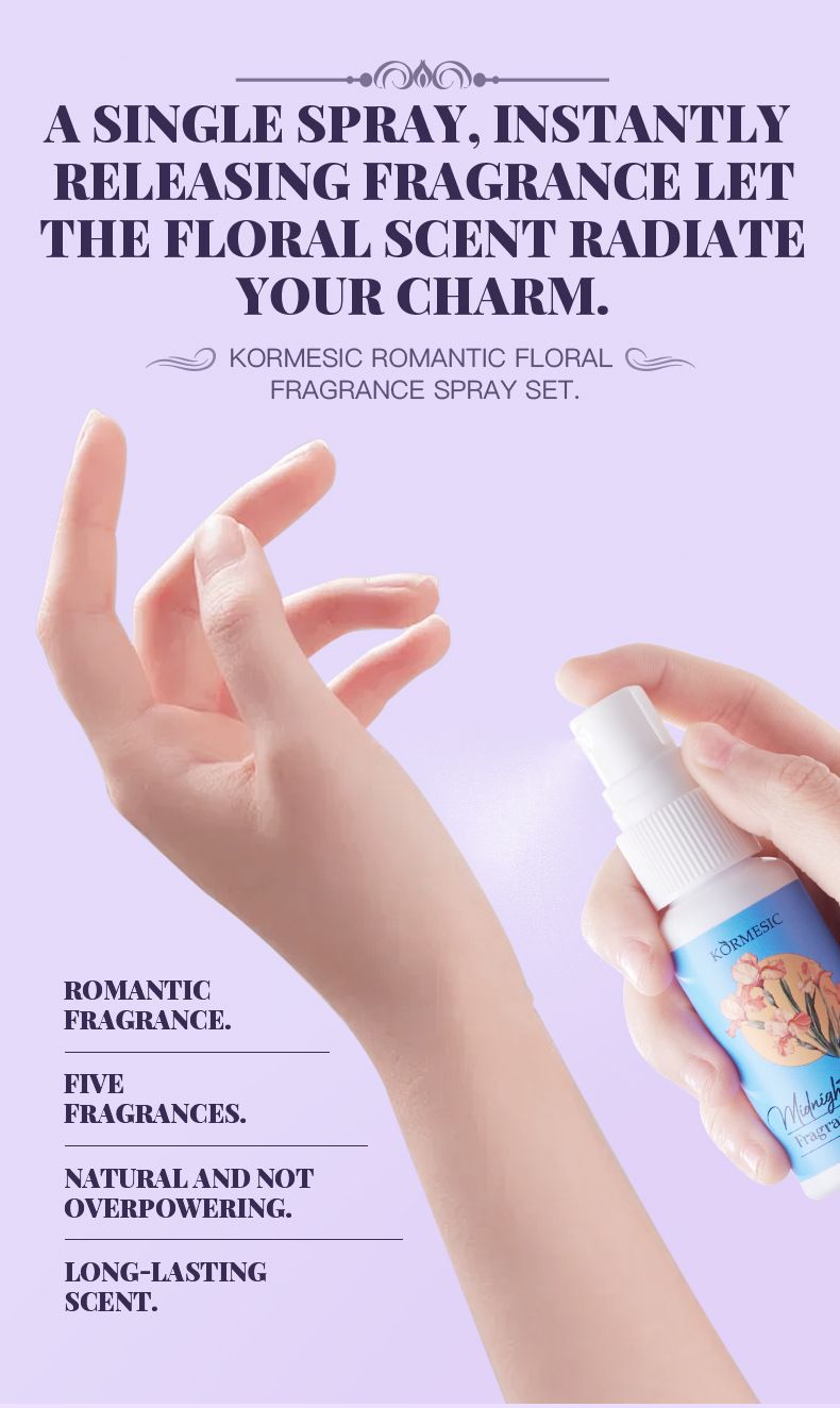 KORMESIC Romantic Floral Fragrance Spray Kit 35ml+35ml+35ml+35ml+35ml_voghion.com