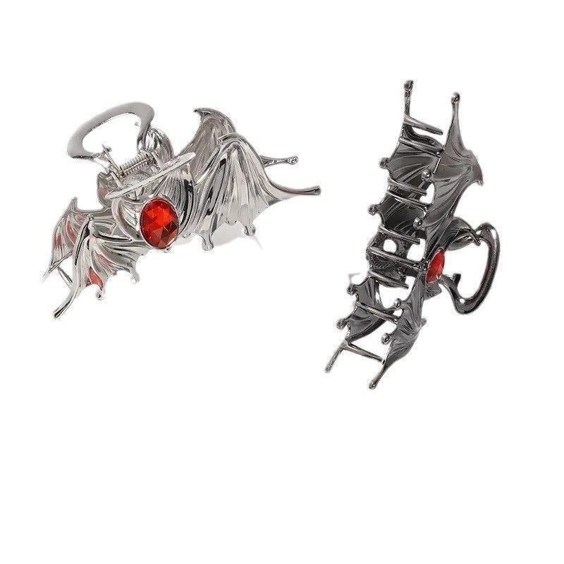 Duża metalowa spinka do włosów z pazurem w kształcie kociego oka i nietoperza, wysokiej jakości, na Halloween, dla kobiet, z tyłu głowy, w kształcie rekina_voghion.com
