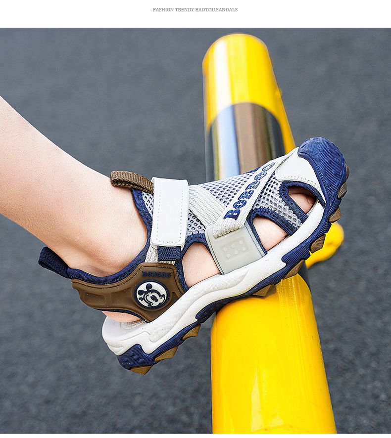 Sandales d'été pour garçons – Chaussures de plage fermées, antidérapantes et imperméables (pointures 28-39) – Semelle épaisse de style coréen pour enfants_voghion.com