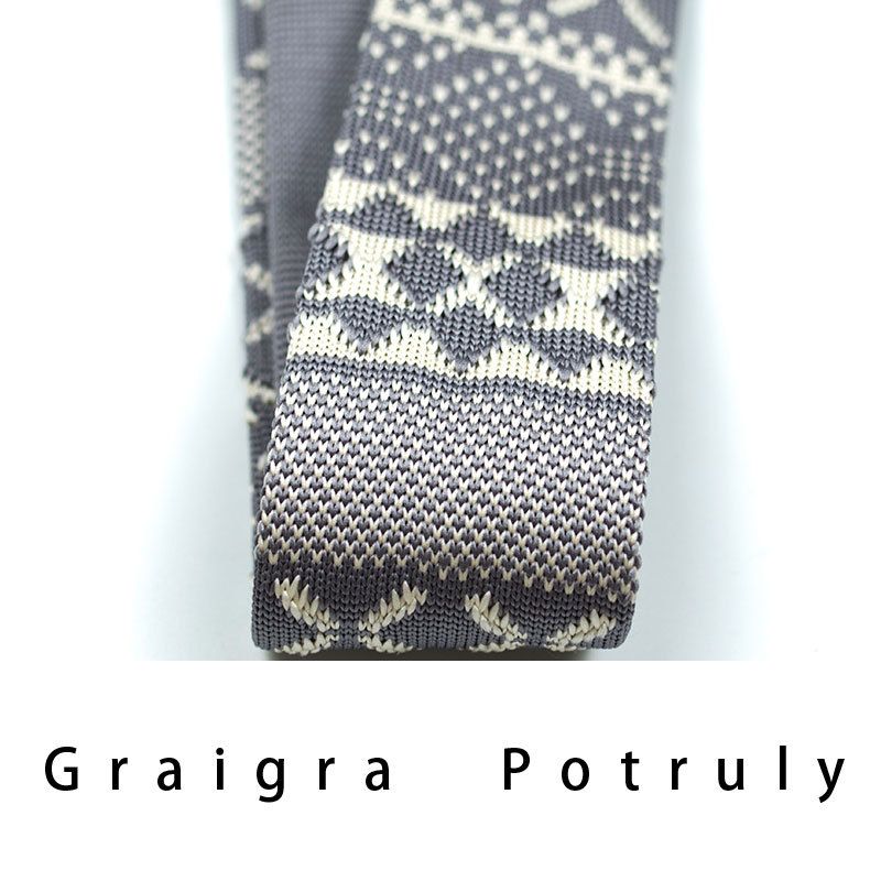 Men's Ties & Handkerchiefs style ethnic style coffee color yellow gray dark green width 6CM men's knitted tie_voghion.com