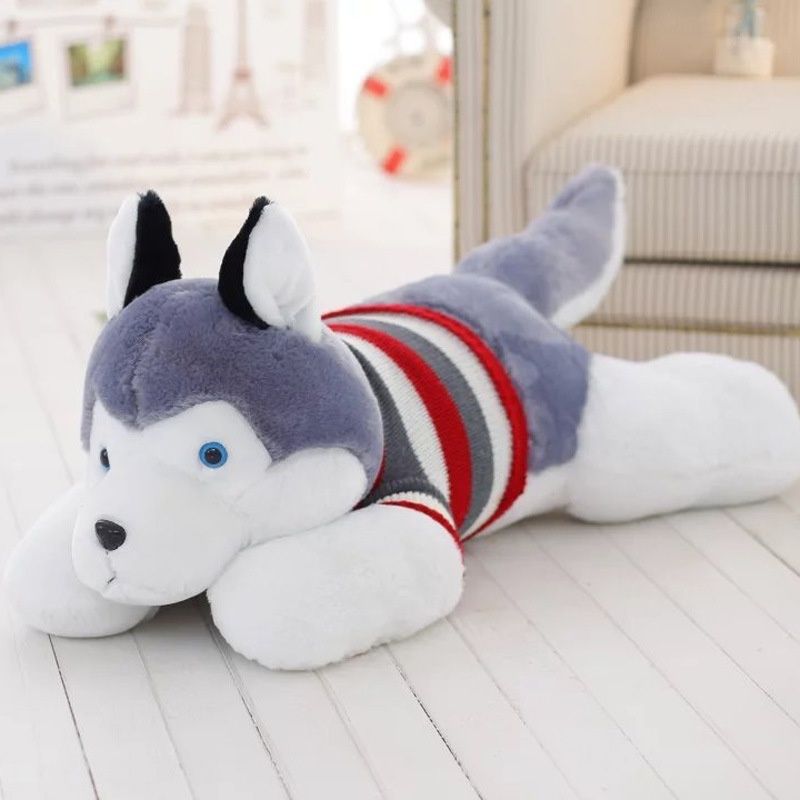Großes, realistisches Husky-Plüschtier – das perfekte Geschenk für Kindergeburtstage und zum Kuscheln._voghion.com