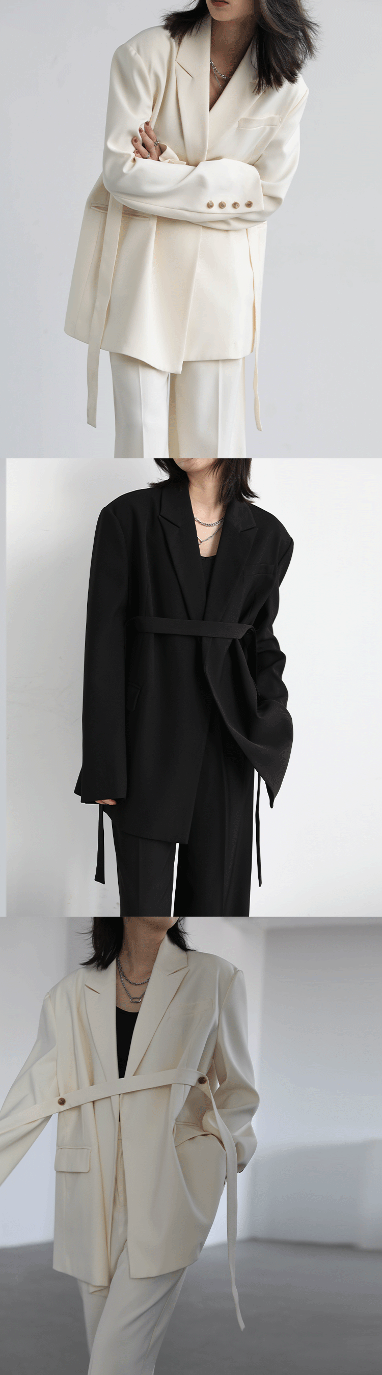 CHIC VEN Women Blazer Design Wide Shoulder Ribbon Solid Women's Medium Long Coat Office Lady Female Overcoat Spring_voghion.com