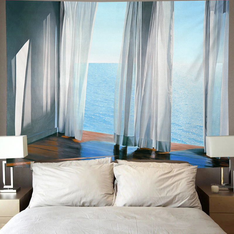 Nordic tapestry ins minimalist internet celebrity live streaming wall hanging fabric Dormitory bedroom bedside_voghion.com