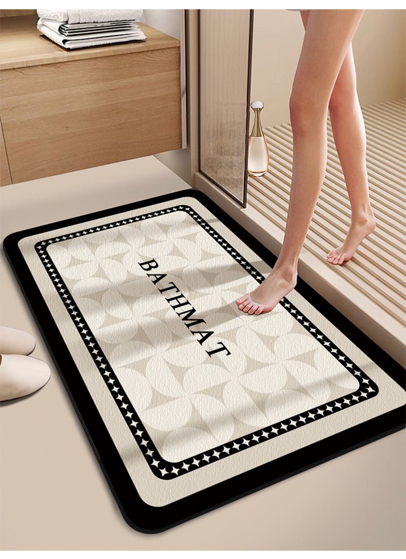 Hausgarten, moderne, einfache Badezimmer-Bodenmatte, weiche Kieselalgen-Schlamm-Türmatte, wasserabsorbierende, rutschfeste Toiletten-Fußmatte, Toiletten-Schwellenmatte_voghion.com