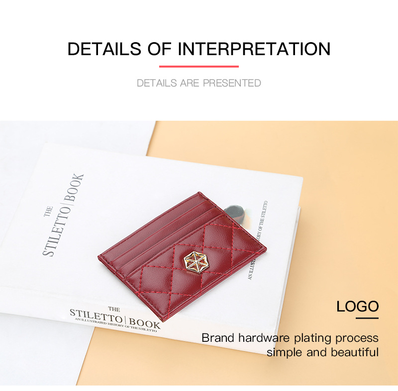 BOISEEN new card holder for women Korean version thin embossed multi-card slot ID card holder mini credit card holder wholesale_voghion.com