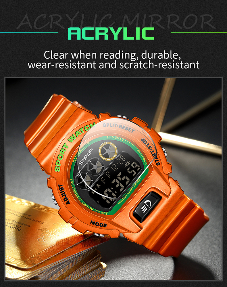 Sanda dopamina elettronica per studenti e studentesse, orologio impermeabile alla moda, tendenza multifunzionale 2017_voghion.com