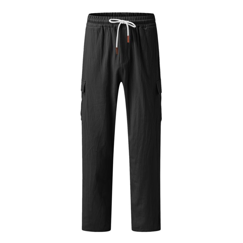 Neue Herren Frühling und Herbst europäische und amerikanische Werkzeug Baumwolle Leinen Hose Herren Multi-Bag Casual Hose_voghion.com